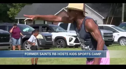 Former Saints running back hosts sports camp for kids in hometown of Iota