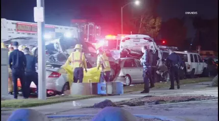 Driver crashes into parked cars in Ontario, killing 2 and injuring 2