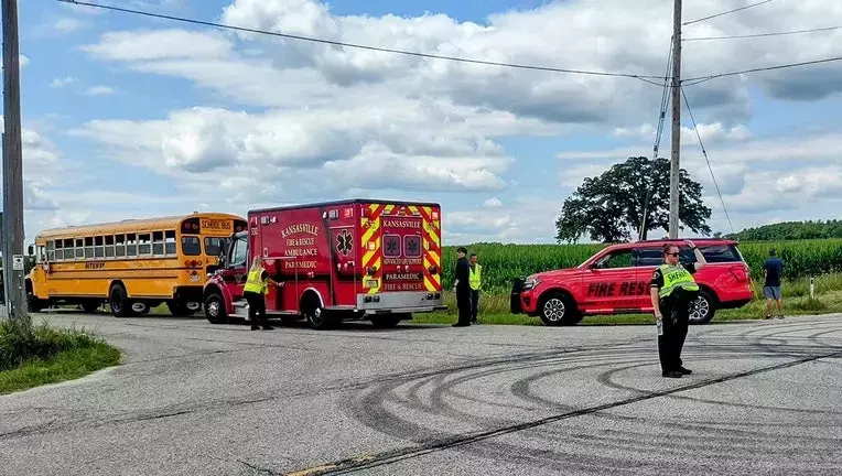 Racine County school bus, minivan collision; 10 kids, 1 adult hurt