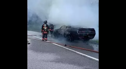 Firecrackers launched into moving car destroy vehicle in Ravenna Township