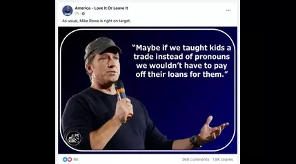 Mike Rowe Said ‘If We Taught Kids a Trade Instead of Pronouns, We Wouldn’t Have to Pay Their Loans’?