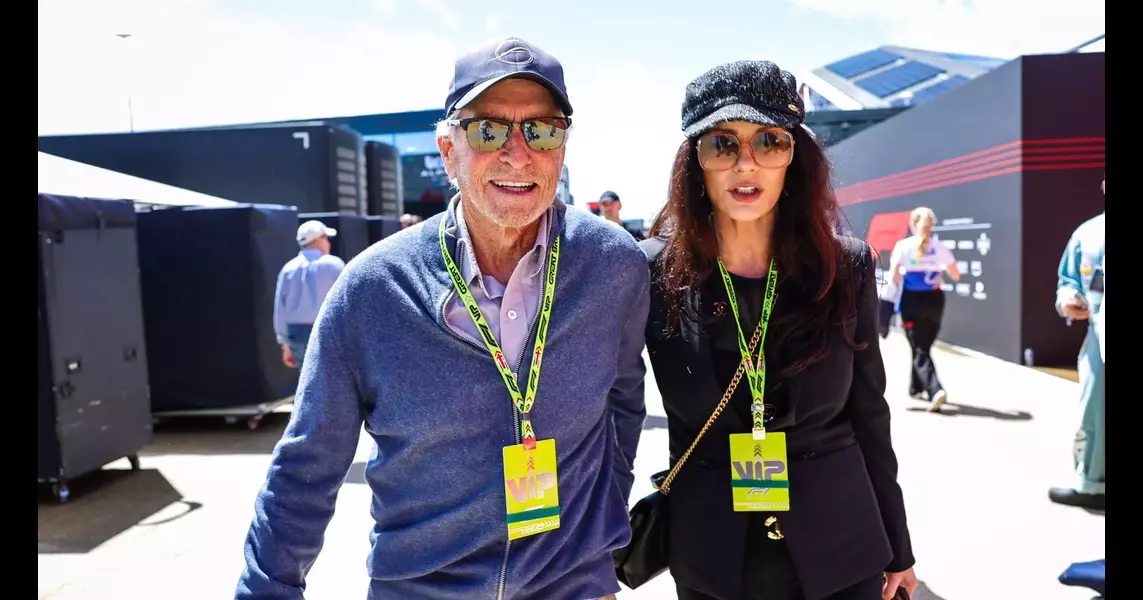 Celebrities enjoy the atmosphere at the British GP