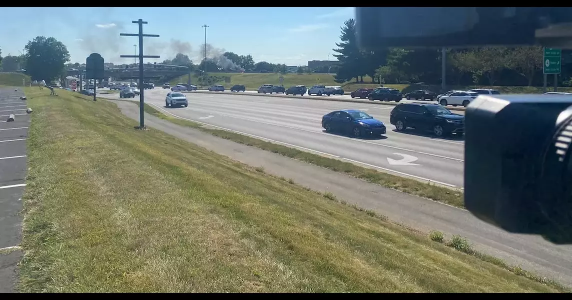 Car fire impacting Lexington traffic