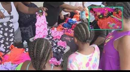 Over 200 swimsuits given away in West Philadelphia after kids denied access to city pools over attire