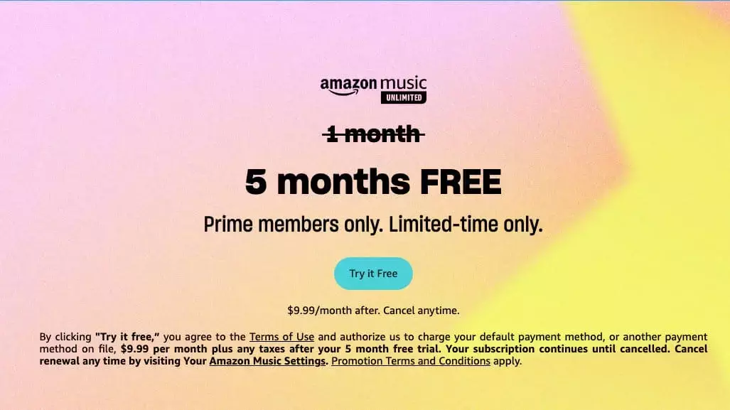 Amazon Prime Day early deals include five months of Amazon Music Unlimited for free