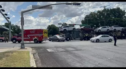 Car Hauler Collides with Nissan, Hospitalizes One