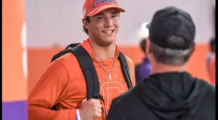 Clemson football quarterback Cade Klubnik, like campers at his free clinic, still growing