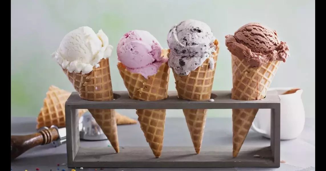 Kids recite the Pledge of Allegiance for a free scoop of their favorite ice cream flavor