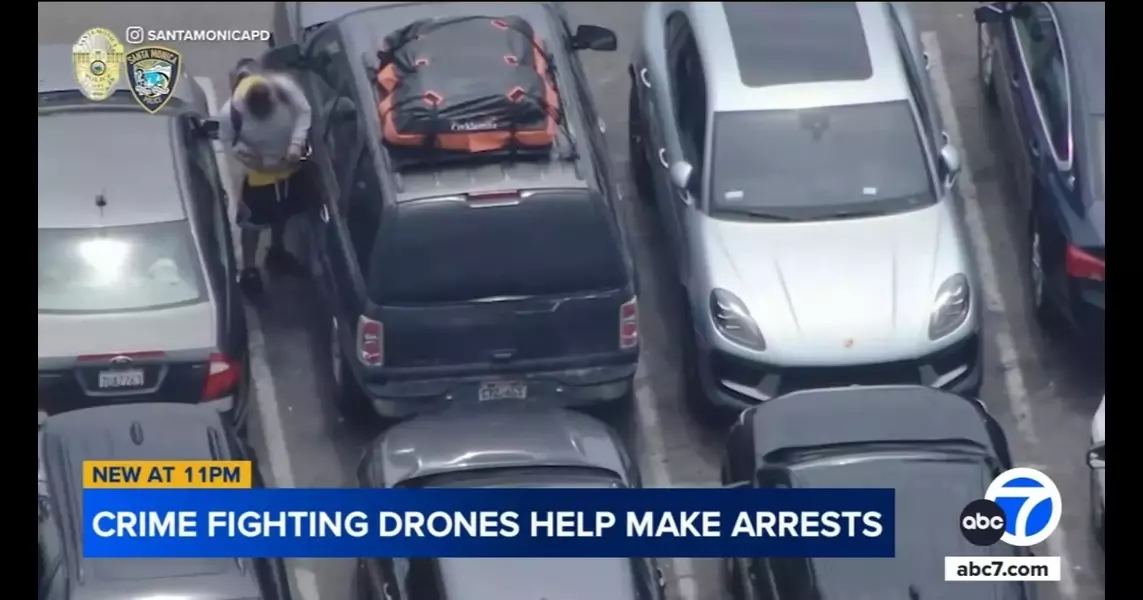 Santa Monica police drones help catch car thief in action at beach parking lot