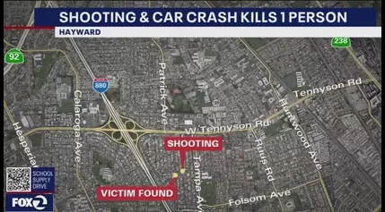 Hayward teen shot, crashes car before dying