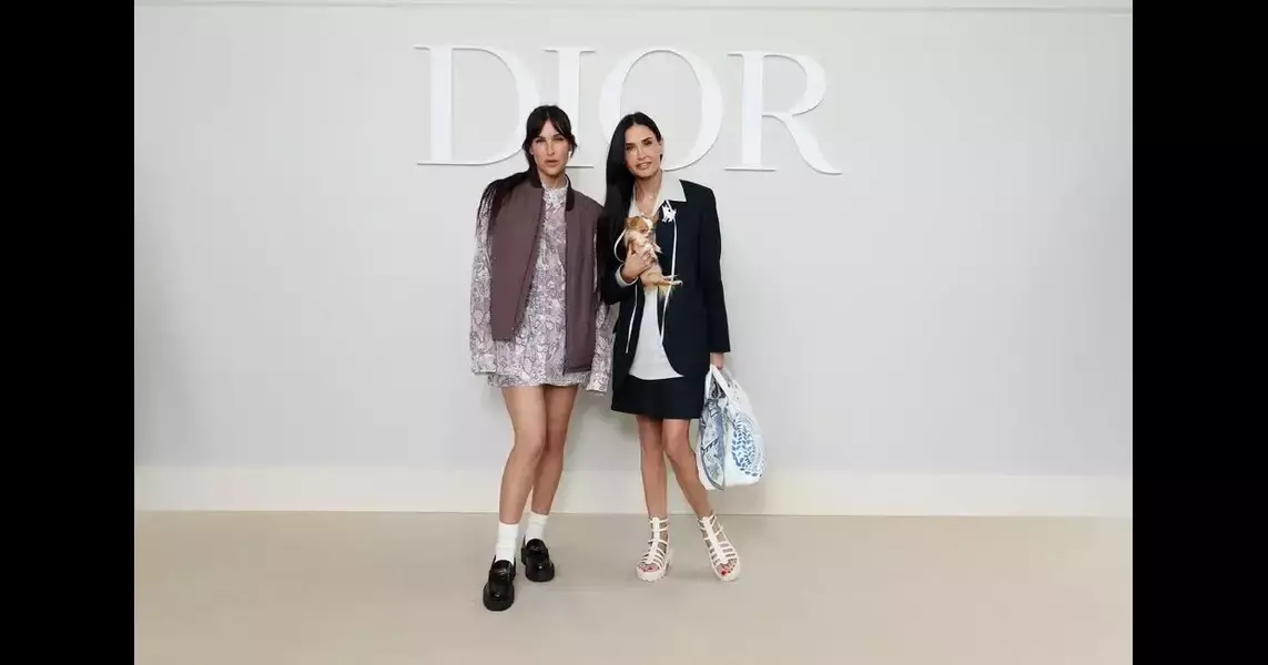 Demi Moore Accessorizes with Her Dog, Pilaf, at Paris Fashion Week