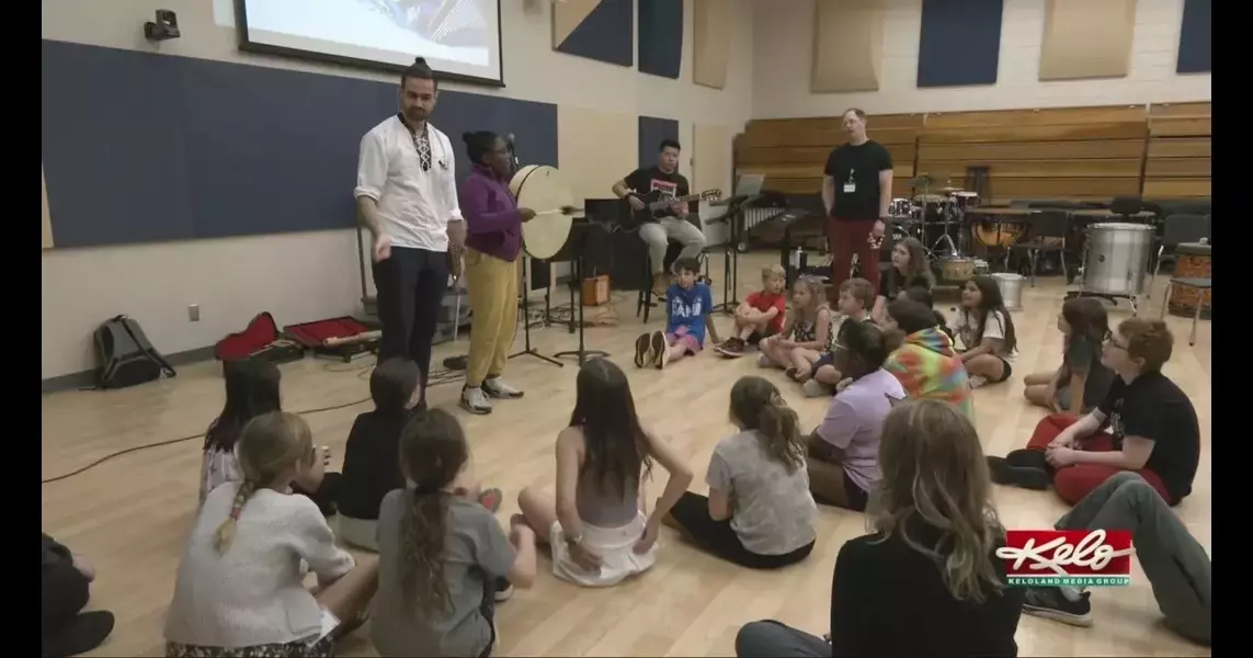 Kids jamming out at camp