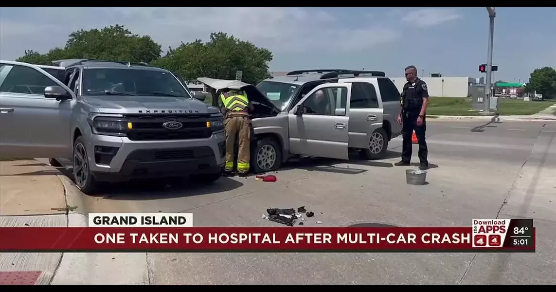 One taken to hospital after multi-car crash in Grand Island