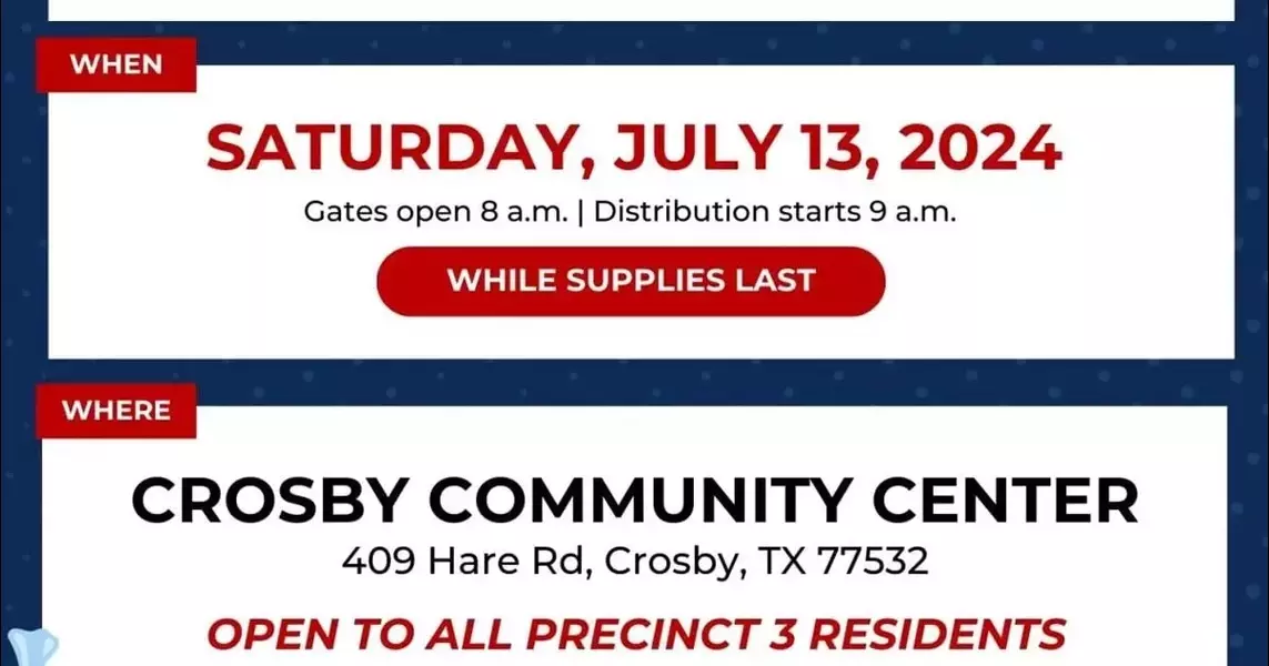 Crosby holding drive-thru food and water event Saturday