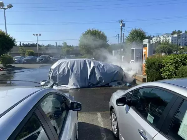 Electric vehicle fire at car dealership draws large response Thursday