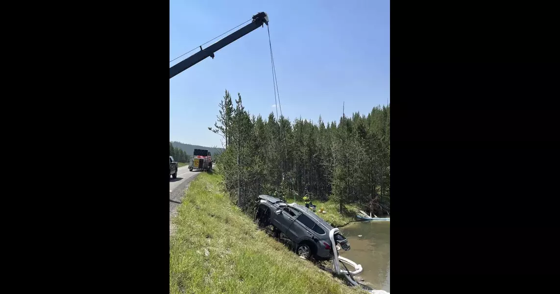 Five hospitalized after car plunges into hot, acidic geyser in Yellowstone