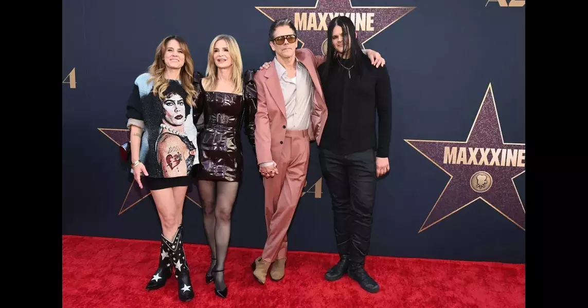 Kevin Bacon and Kyra Sedgwick’s Kids Sosie and Travis Bring Goth-inspired Looks to ‘MaXXXine’ Red Carpet Premiere