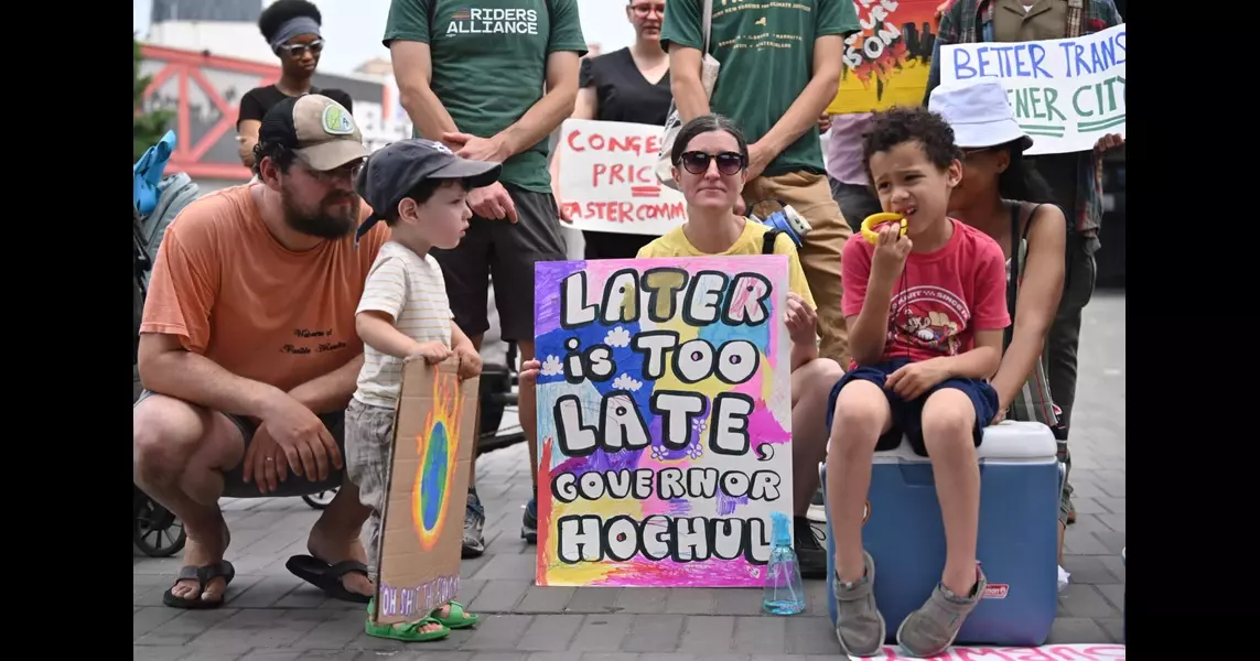 Congestion pricing: Brooklyn kids rally at Barclays Center to demand Hochul end pause and start Manhattan tolls