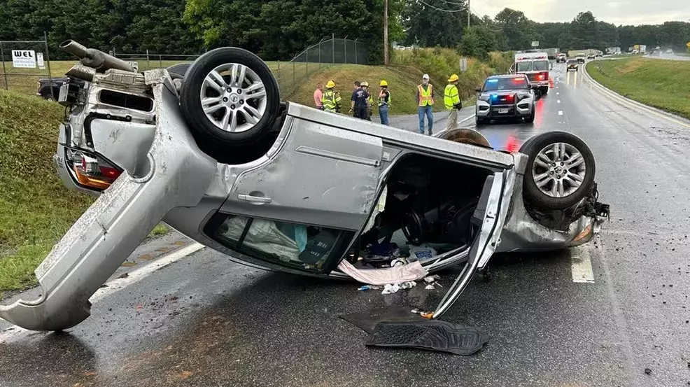 No injuries in Concord crash that flipped car