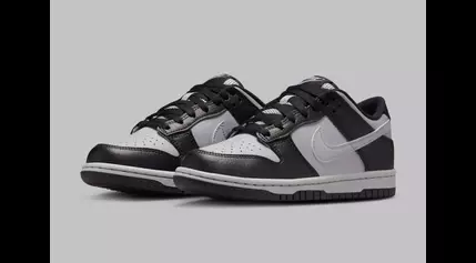 This Kids Nike Dunk Low Shines With Reflective Swoosh Logos