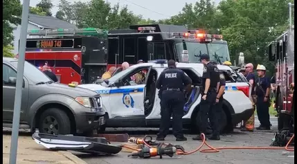 Baltimore County police car involved in serious Dundalk crash