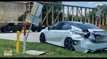 Car and train collide in Joplin-Webb City Industrial Park