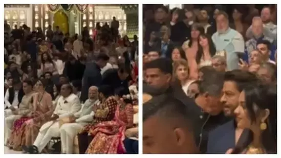 Shah Rukh Khan to Amitabh Bachchan: How many celebrities can you spot with PM Modi in this video from Ambani wedding?