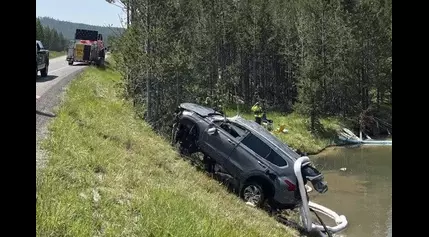 Car runs off the road and into thermal geyser at Yellowstone National Park