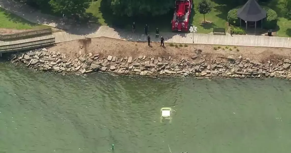 VIDEO: Car drives into Lake St. Clair near St. Clair Shores park