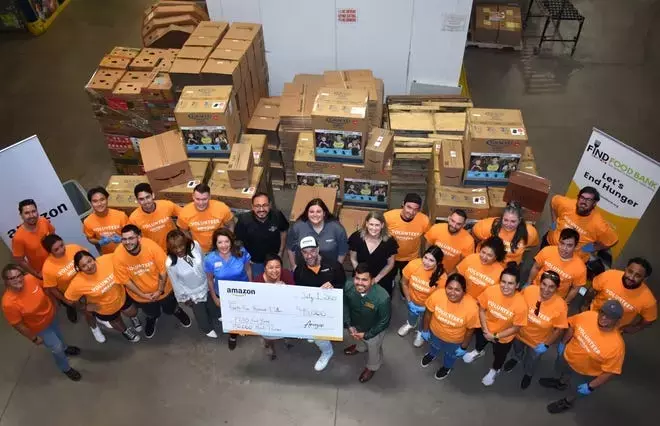 PHOTOS: Amazon donates ,000 to FIND Food Bank