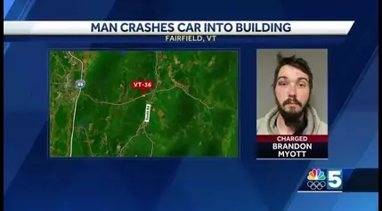 Man crashes car into building, and flees on foot, all with a suspended license