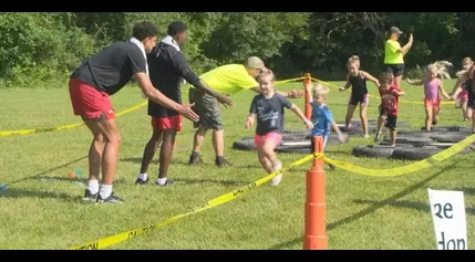 Nearly a thousand kids got muddy in an intense race to support those battling cancer