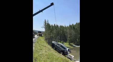 Five hospitalized after car plunges into hot, acidic geyser in Yellowstone