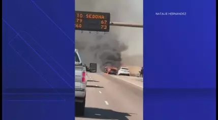 Car Fire sparks Black Mesa Fire near Sunset Point