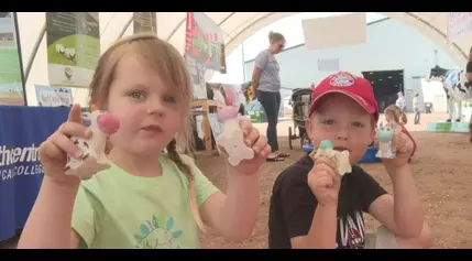 Kids learn about the farming industry at the ‘Agriculture Adventure Tent’