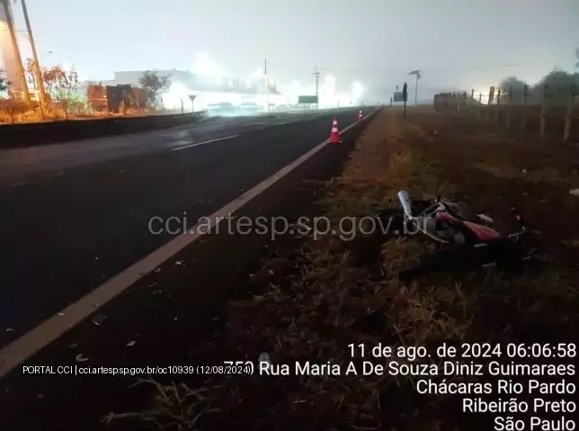 Motociclista morre em acidente com automóvel na rodovia Anhanguera em Ribeirão Preto