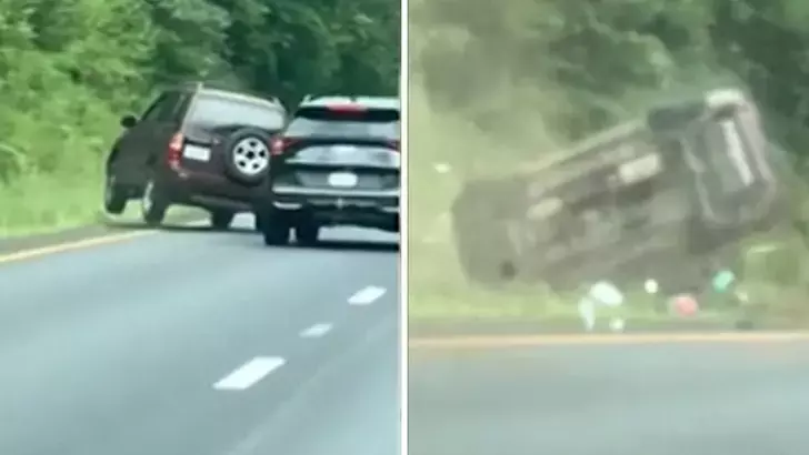 Driver Recklessly Tries to Pass, Flips Car in Massive Accident Video