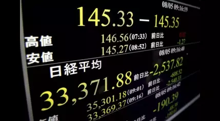 Japan’s Nikkei 225 stock index sinks 8% in worst losses since 1987