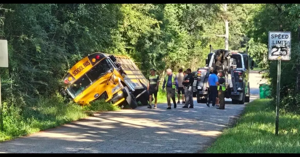 Law enforcement responds to school bus wreck in Harrison County, kids on board