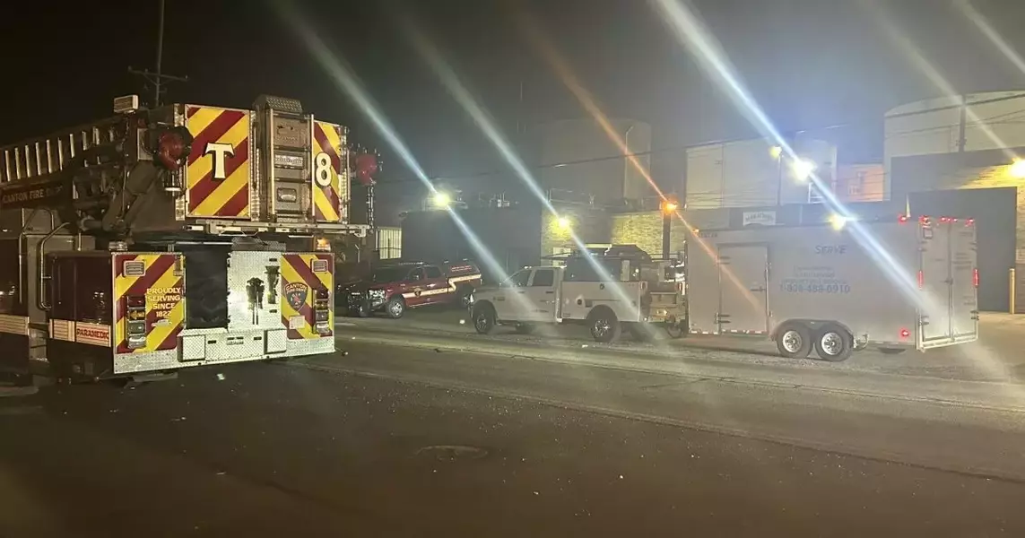 Train car leaking butane gas in Canton