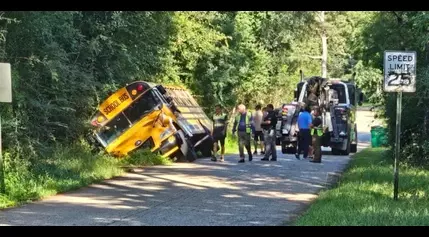 Law enforcement responds to school bus wreck in Harrison County, kids on board