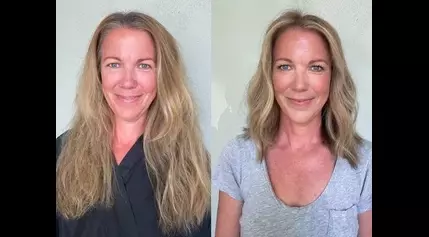 Makeover: Long, naturally wavy hair gets a refresh with a cut and face-framing highlights