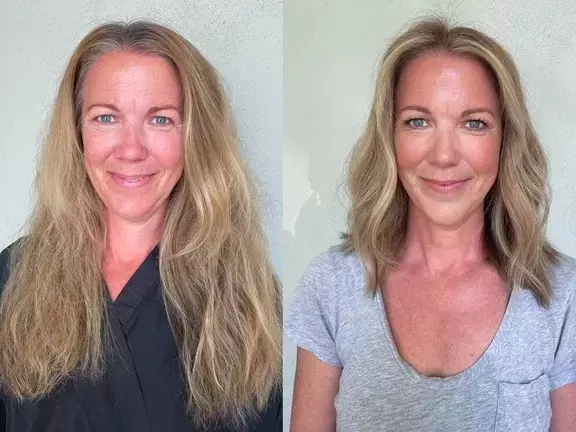 Makeover: Long, naturally wavy hair gets a refresh with a cut and face-framing highlights