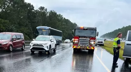 Car flips into Horry County median leaving 2 hurt