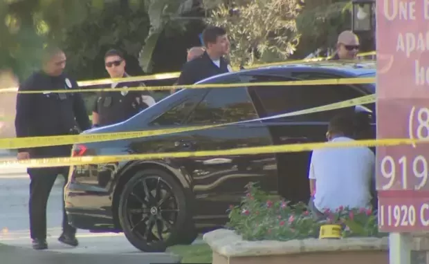 Victim shot inside car before it crashes into Valley Village apartment building