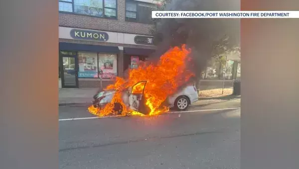 Car fire forces stores to temporarily evacuate in Port Washington