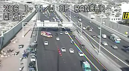 LIVE: Multi-vehicle crash in central Las Vegas causes massive backup on US 95