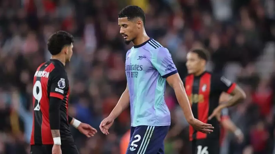 The games William Saliba will miss after Bournemouth red card