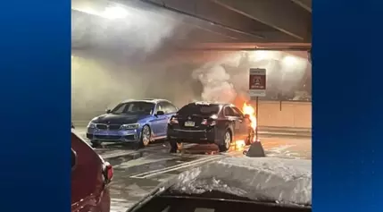 Flames Engulf Vehicle in East Liberty Target Parking Structure