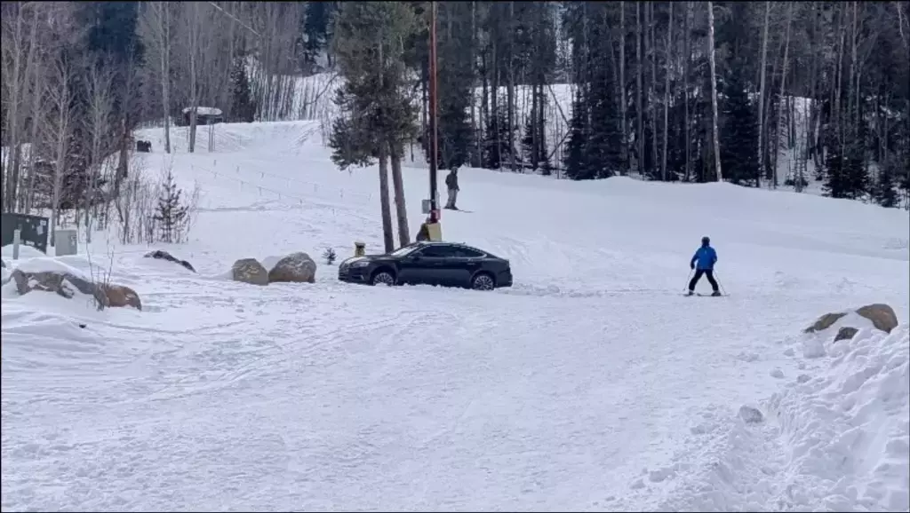 Unusual Encounter on the Slopes: Car Abandoned on Ski Trail at Keystone Resort